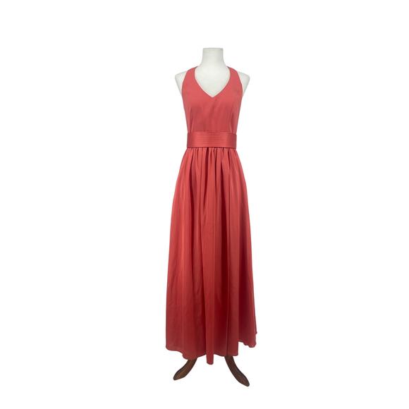 White By Vera Wang Coral Halter Full Length Dress‎ Size 2 Wedding Formal Party - Picture 1 of 7